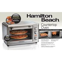 Hamilton Beach Home Hamilton Beach Countertop Oven With Convection & Rotisserie | Stainless Steel -Deals Coffee & Espresso Store 31103d pkg front eng