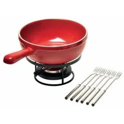 Emile Henry Fondue Pot With Forks | Burgundy