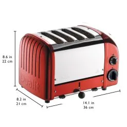 Dualit NewGen Classic 4-Slice Toaster | Candy Apple Red -Deals Coffee & Espresso Store 4red3