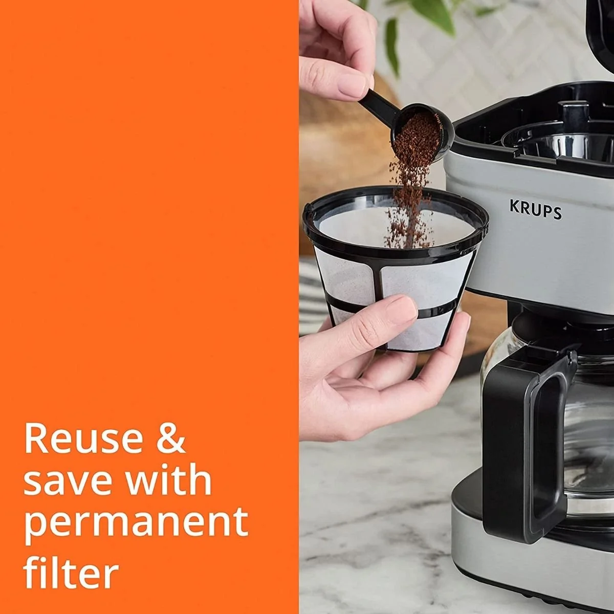 Krups Simply Brew 5-Cup Drip Coffee Maker | Stainless Steel 6 Krups Simply Brew 5-Cup Drip Coffee Maker | Stainless Steel - Image 4