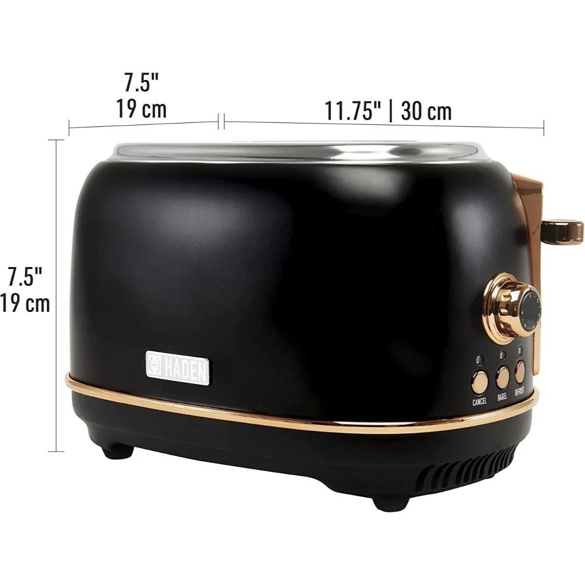 Haden Heritage 2-Slice Toaster | Black And Copper 4 Haden Heritage 2-Slice Toaster | Black And Copper - Image 2