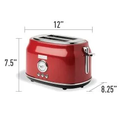 Haden Dorset 2-Slice Stainless Steel Toaster | Red -Deals Coffee & Espresso Store 75001