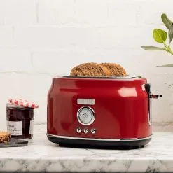 Haden Dorset 2-Slice Stainless Steel Toaster | Red -Deals Coffee & Espresso Store 75001dorsettoasterrs1a