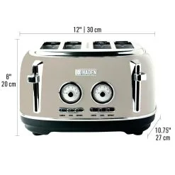 Haden Dorset 4-Slice Stainless Steel Toaster | Putty Beige -Deals Coffee & Espresso Store 75039 dorset toaster wdim