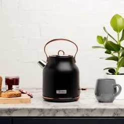 Haden Heritage 7-Cup Electric Kettle | Black And Copper -Deals Coffee & Espresso Store 75041 heritage kettle rs1a 1