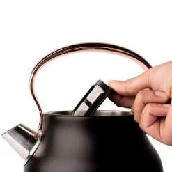Haden Heritage 7-Cup Electric Kettle | Black And Copper -Deals Coffee & Espresso Store 75041 heritage kettle use1 1