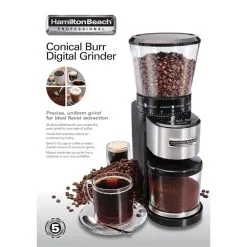 Hamilton Beach Home Hamilton Beach Professional Conical Burr Grinder -Deals Coffee & Espresso Store 80405 pkg front eng
