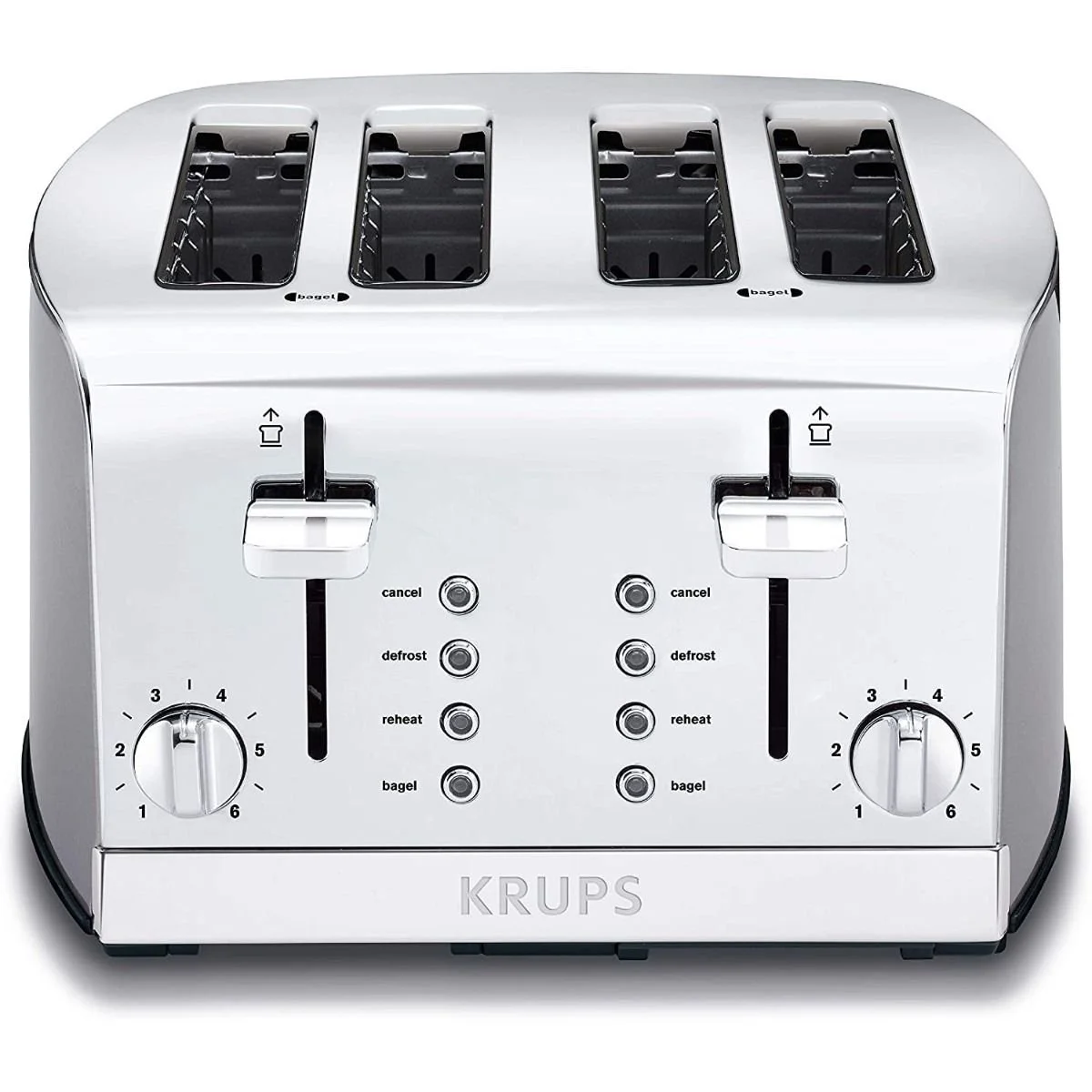 Krups 4-Slice Breakfast Toaster | Brushed Chrome & Stainless Steel 3 Krups 4-Slice Breakfast Toaster | Brushed Chrome & Stainless Steel