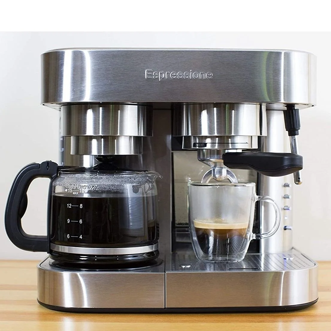 Espressione Combination Espresso Machine & 10-Cup Drip Coffee Maker | Stainless Steel 4 Espressione Combination Espresso Machine & 10-Cup Drip Coffee Maker | Stainless Steel - Image 2