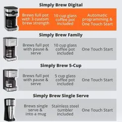Krups Simply Brew 10-Cup Digital Drip Coffee Maker | Stainless Steel -Deals Coffee & Espresso Store 81vziglyx l. ac sl1500