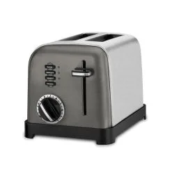 Cuisinart 2 Slice Classic Metal Toaster | Black & Brushed Stainless Steel -Deals Coffee & Espresso Store cpt160bks left