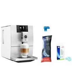 Jura ENA 8 Automatic Coffee & Espresso Machine With Touch Screen | Nordic White + Smart Connect + Replacement Water Filter & Descaling Tabs