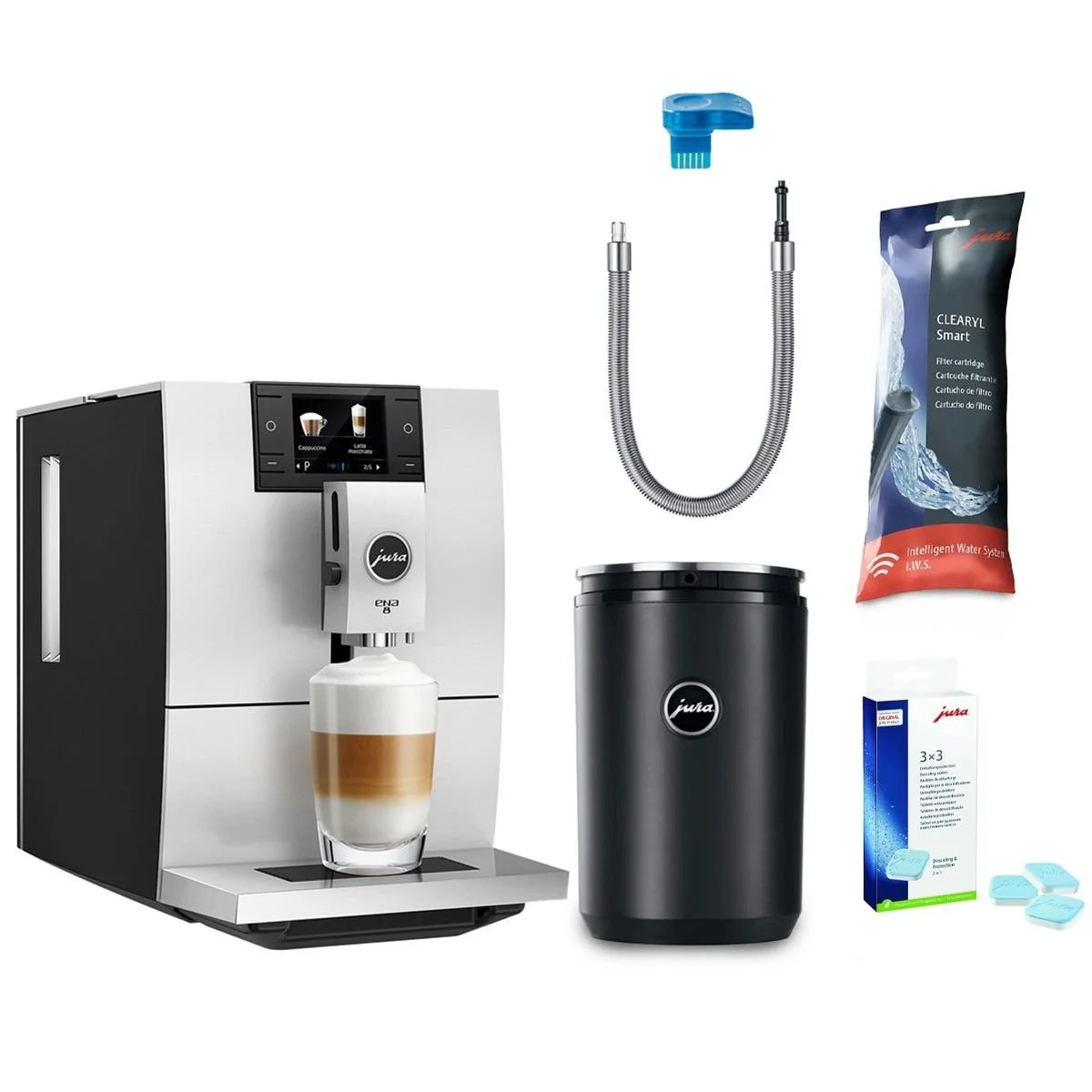 Jura ENA 8 Automatic Coffee & Espresso Machine With Touch Screen | Metropolitan Black + Smart Connect + Milk Cooler + Replacement Water Filter & Descaling Tabs 3 Jura ENA 8 Automatic Coffee & Espresso Machine With Touch Screen | Metropolitan Black + Smart Connect + Milk Cooler + Replacement Water Filter & Descaling Tabs