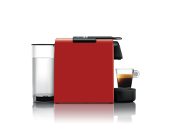 Nespresso Essenza Mini Espresso Machine By De'Longhi | Red -Deals Coffee & Espresso Store essenza mini red side view en85r