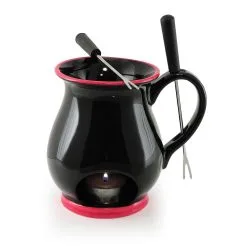 Swissmar Indulge 4-Piece Chocolate Fondue Set | Black