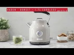 Haden Dorset 7-Cup Stainless Steel Electric Kettle | Putty Beige -Deals Coffee & Espresso Store hqdefault 50 94