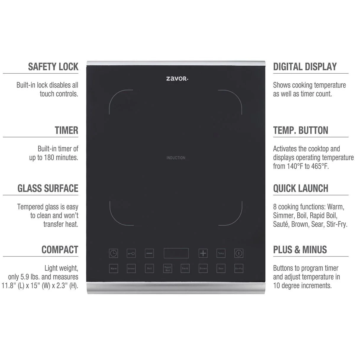 Zavor Induction Pro Cooktop 8 Zavor Induction Pro Cooktop - Image 6