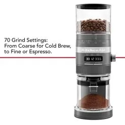 KitchenAid Burr Grinder With Dose Control | Matte Charcoal Grey -Deals Coffee & Espresso Store kcg8433dg.tif trade jpg