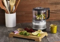 KitchenAid Refurbished 3.5-Cup Mini Food Processor | Contour Silver -Deals Coffee & Espresso Store kfc3516cu kitchenaid contour silver mini food processor 1