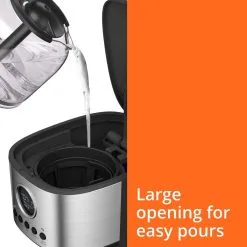 Krups Essential Brewer 12-Cup Digital Drip Coffee Maker | Stainless Steel -Deals Coffee & Espresso Store largeopening