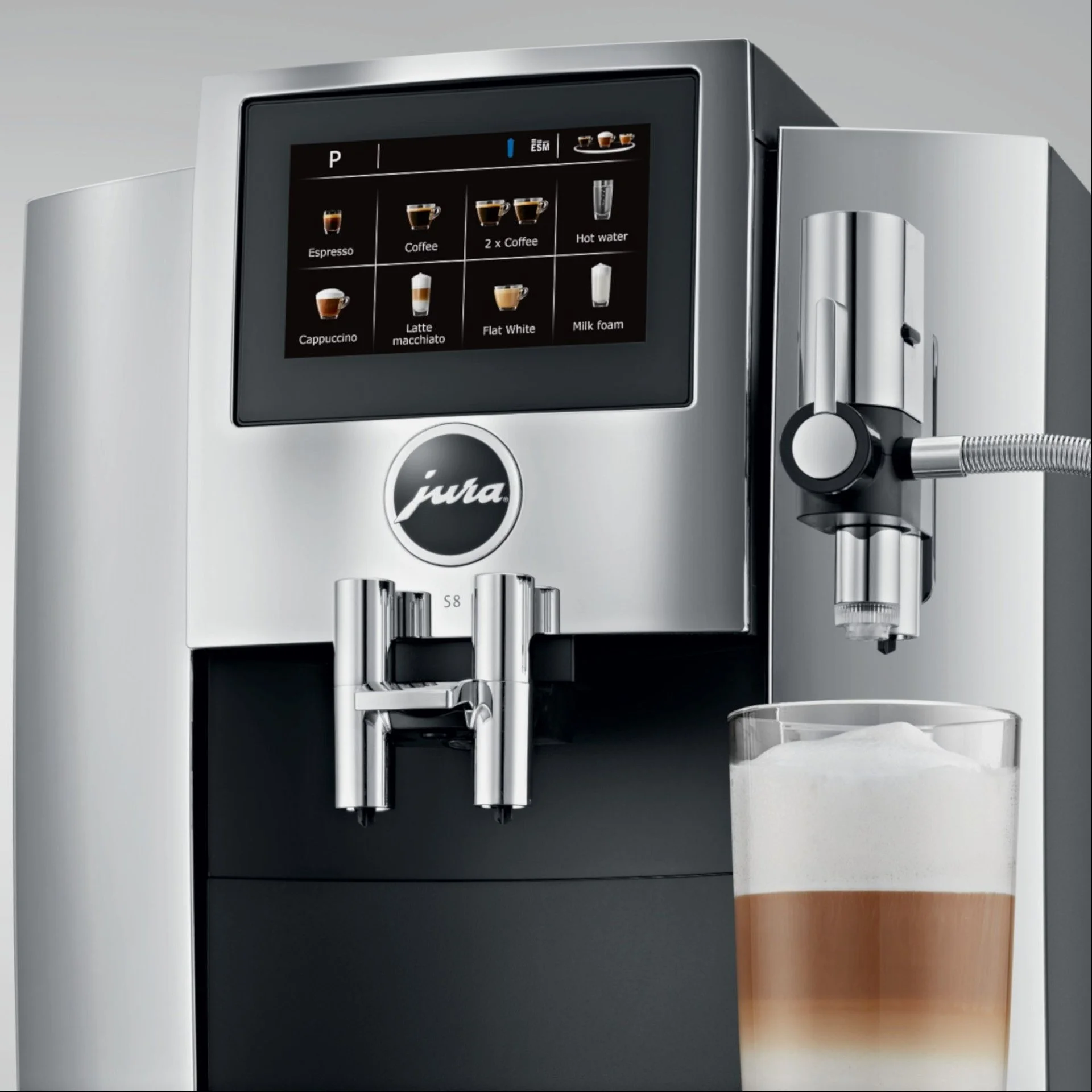 Jura S8 Multifunction Automatic Coffee & Espresso Machine | Chrome 5 Jura S8 Multifunction Automatic Coffee & Espresso Machine | Chrome - Image 3