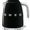 SMEG Variable Temperature Electric Water Kettle | Black -Deals Coffee & Espresso Store smeg 50 s retro variable electric water kettle side view