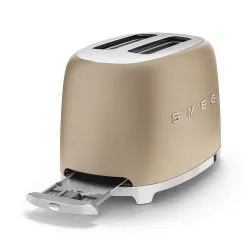SMEG 2-Slice Toaster | Matte Champagne -Deals Coffee & Espresso Store tsf01chmus 11